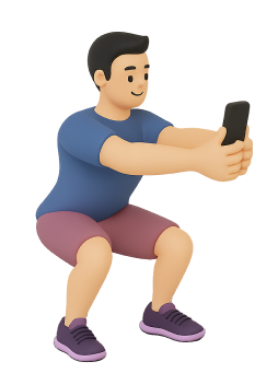 스쿼트하는 사람